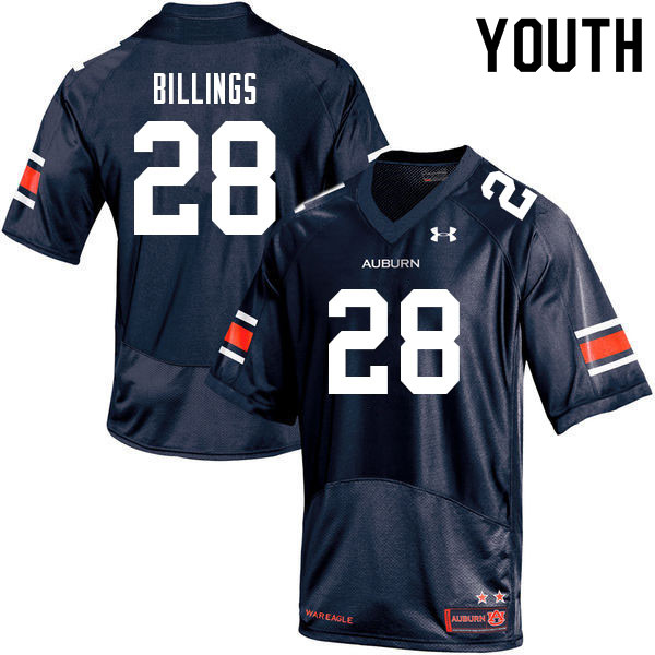 Youth #28 Jackson Billings Auburn Tigers College Football Jerseys Sale-Navy